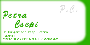 petra csepi business card